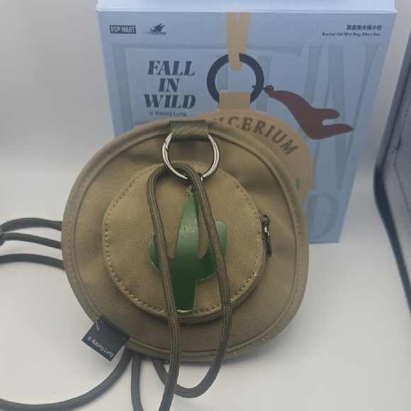 Fall In Wild Labubu Cactus Embroidered Olive Green Hat Crossbody (NIB)✨️ - Picture 4 of 10